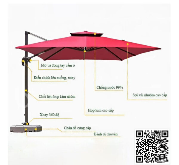 Ô Lệch Tâm Vuông 3m - 2 tầng mái thoáng khí - Hình ảnh 3