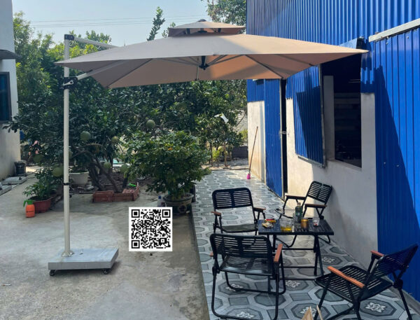 Ô Lệch Tâm Vuông 2m5 Khung Nan Hợp Kim Thép